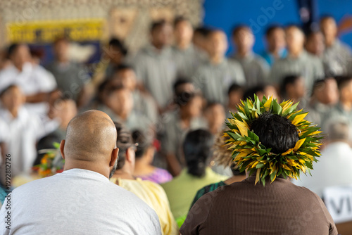 Audience Watching Cultural School Performance in Niue