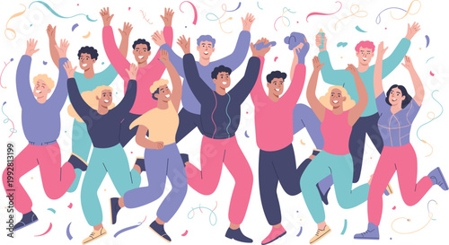 Classmates Celebration Vector Art, Icons