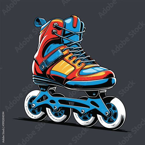 inline skate vector image