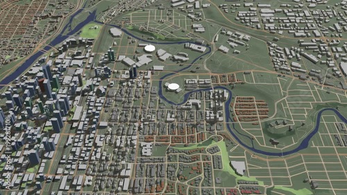 3D looped animation of city - Calgary Canada