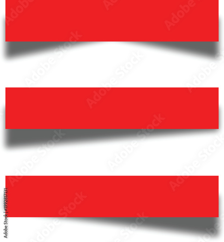 Realistic paper shadow effects. Web banners shadows with corners. Poster flyer set. Vector sticker with curved edges cast shadows on a gray background