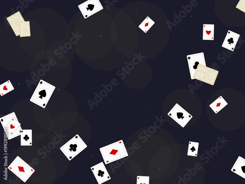 Retro Playing Card Deck Suits Pattern Background