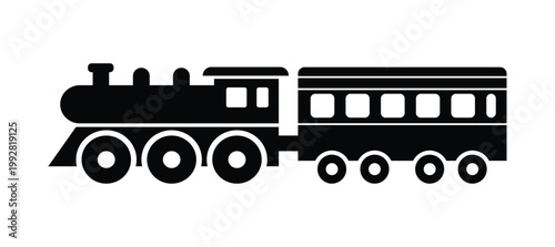 Simple vector illustration of a locomotive train icon for transportation and travel design