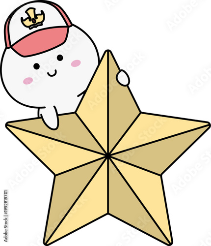 Karakter Chibi Lucu dengan Simbol Bintang Sila Pertama Pancasila