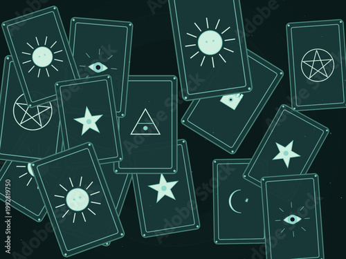 Magical Tarot Deck Astrology Zodiac Pattern Background