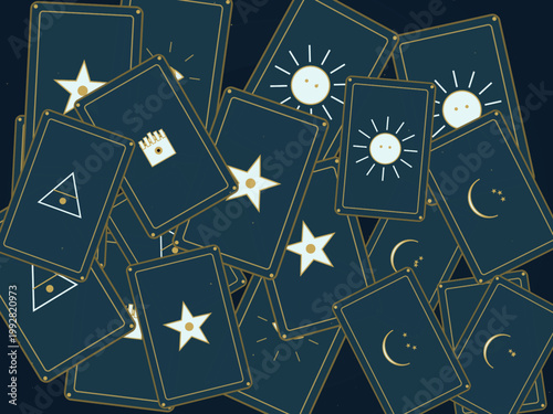 Vintage Tarot Cards Mystical Occult Pattern Design Backdrop