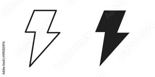 Thunder bolt icon. Simple outline style for web and app. Vector icon