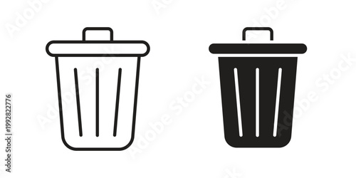Waste Bin icon. Simple outline style for web and app. Vector icon