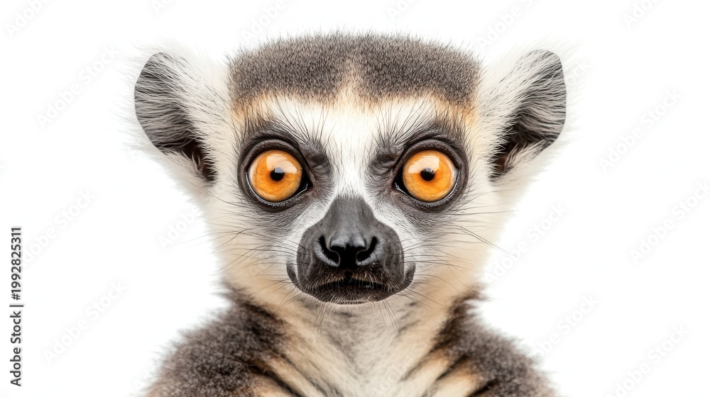 Fototapeta premium Close-up Portrait of a Ring-Tailed Lemur Face