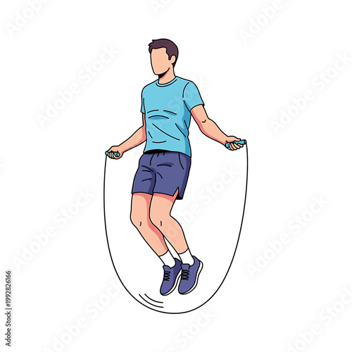 Man jumping rope fitness exercise 1.