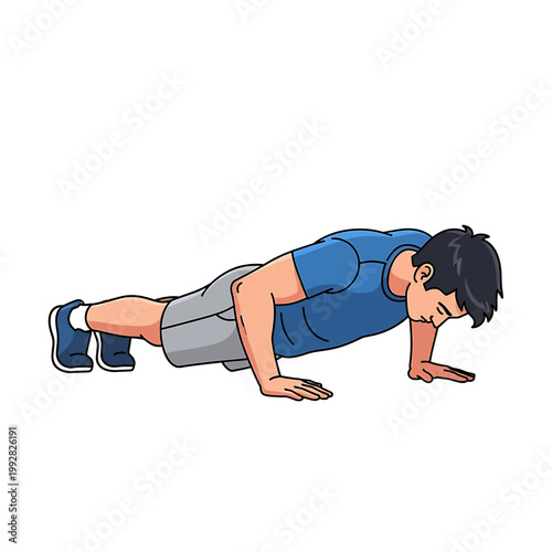 Man doing push up exercise 3.