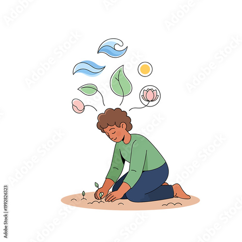 Child Playing with Sand Creatures.