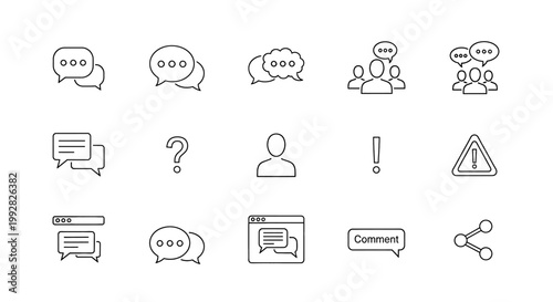 Collection of chat and communication icons 6.