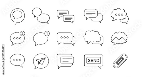Collection of chat speech bubbles icons.