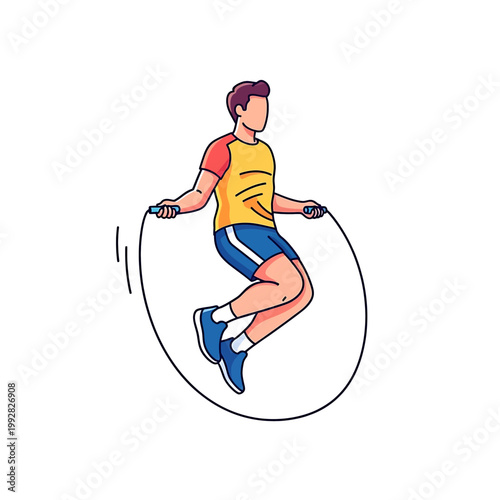 Man jumping rope in exercise.