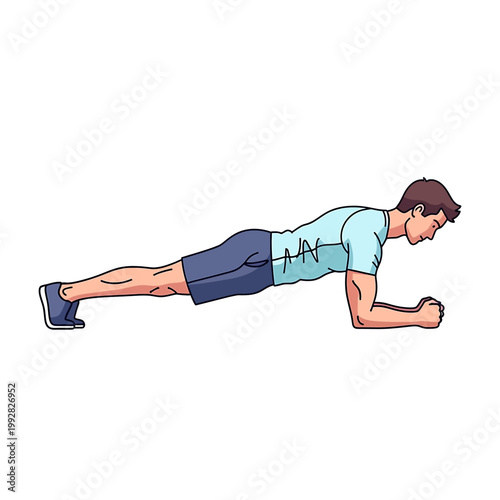 Man doing plank exercise with fists 1.