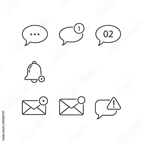 Notification icons for mobile apps.