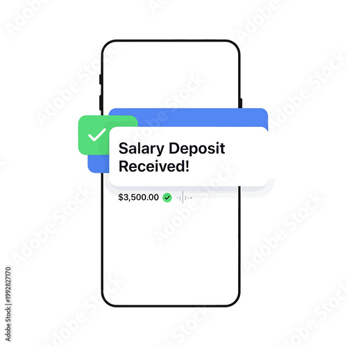 Salary Deposit Notification on Smartphone.