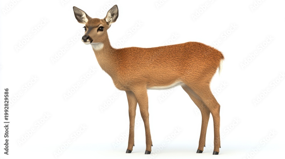 Obraz premium Deer Standing Gracefully with Head Raised