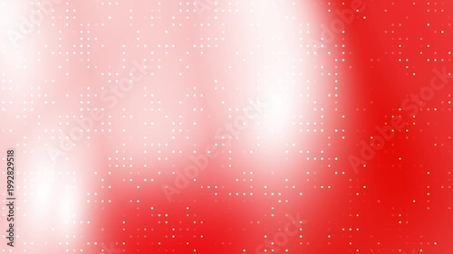 Red and white gradient background with blinking light dots overlay, soft glowing particles, abstract festive backdrop for modern design use