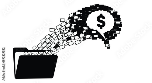 money coming out of a file folder