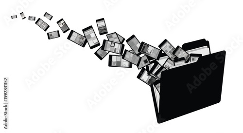 business documents spilling out of briefcase