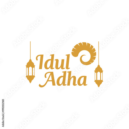Idul Adha celebration with traditional lanterns and ram horn ornament