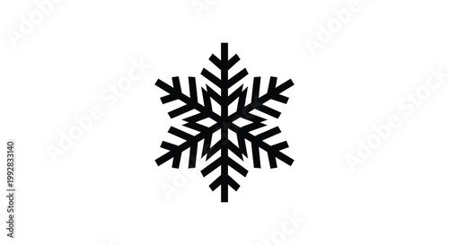 Intricate black snowflake design isolated on white a striking silhouette