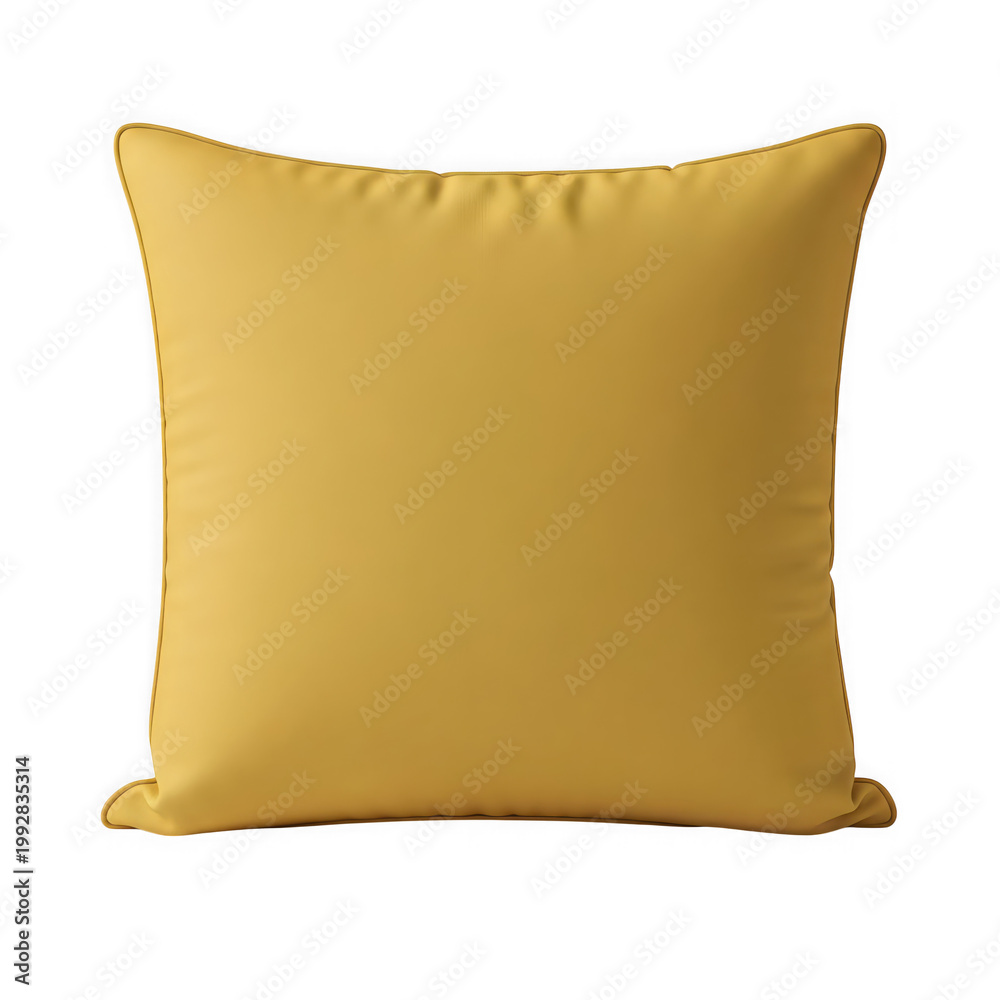 Fototapeta premium Smooth golden yellow square throw pillow