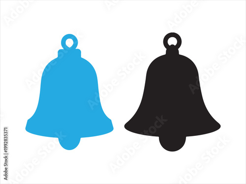 Bell silhouette vector illustration, ringing alarm notification icon design