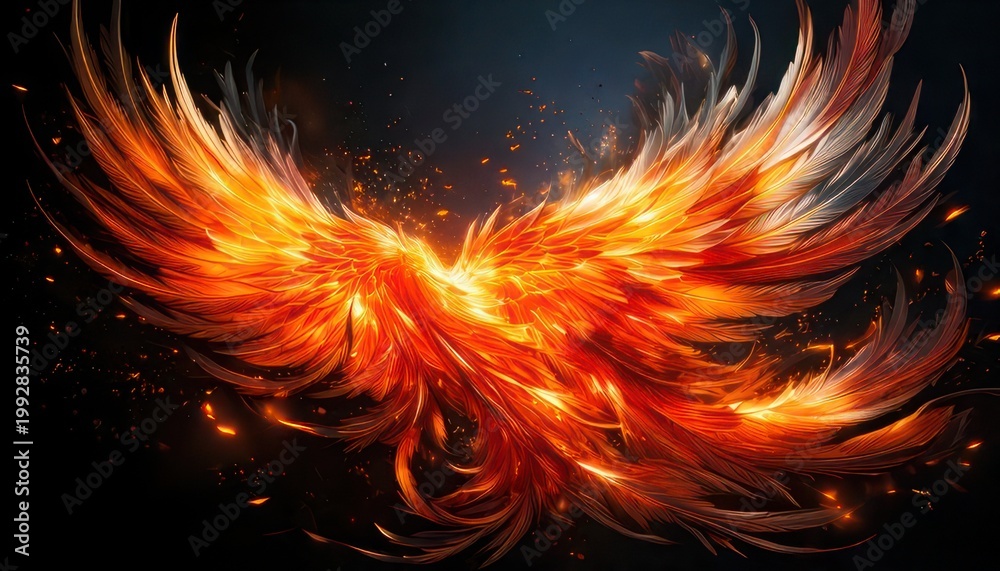 Fototapeta premium Fiery Phoenix Rising - A Symbol of Rebirth and Transformation.
