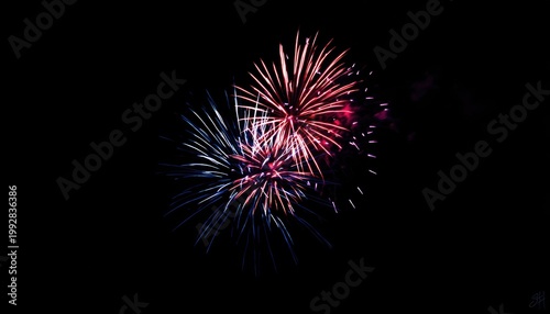4th of July fireworks explosion isolated on black background patriotic celebration