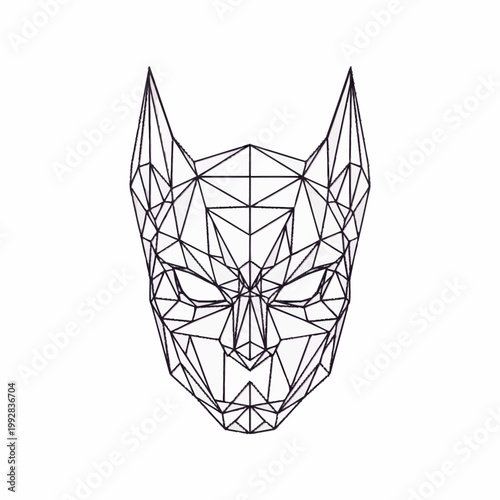 Obraz na płótnie Geometric Cat Mask Line Art Illustration.