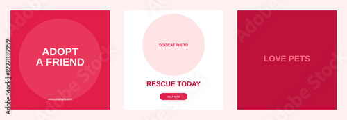 Pet Adoption Animal Rescue Design Template Bundle