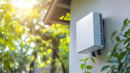 Outdoor Router Mounted on Building Wall