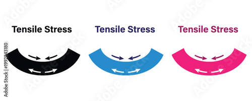 Tensile stress diagram vector icon, tensile stress vector diagram in trendy flat style illustration isolated on white background.