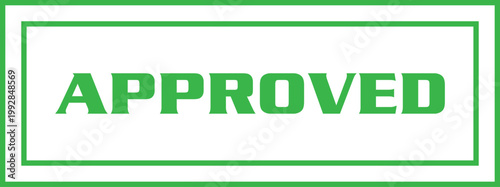 Green approved stamp with rectangular border