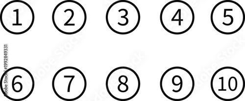 Obraz na plátně Numbered circles from 1 to 10