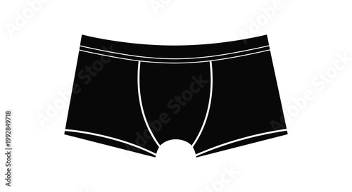 Black boxer briefs isolated on white a minimalist clothing silhouette