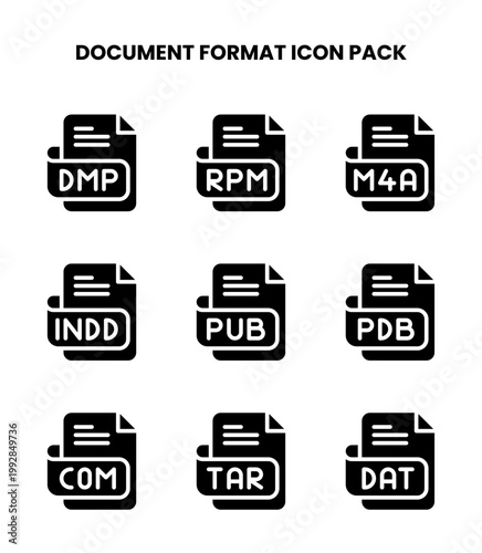 Document Format Glyph UI Icons Pack