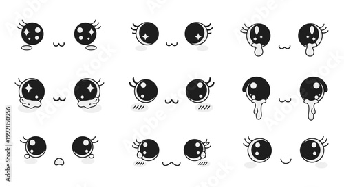 Collection of emoticon faces and expressions.