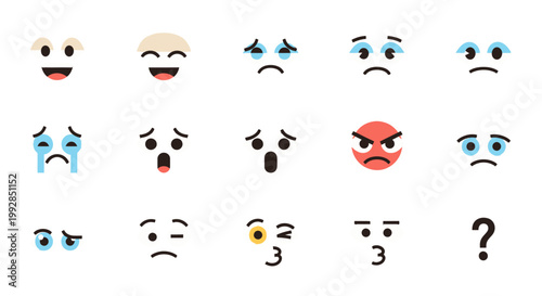 Collection of various emoticon faces.