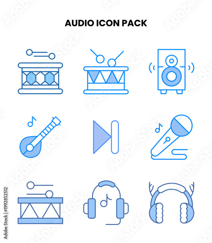 Audio Blue UI Icons Pack