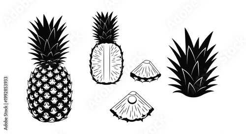 Three male head profiles showcased in stark black silhouette