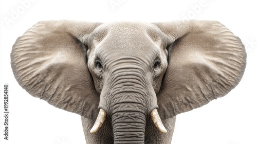 African Elephant With Large Ears Spread Wide