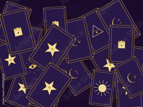 Magical Tarot Deck Astrology Zodiac Pattern Background