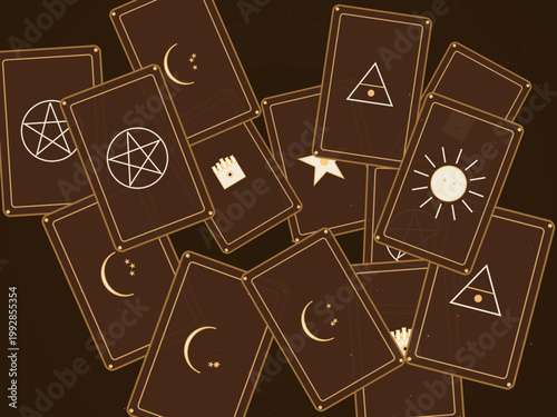 Tarot Cards Mystical Pattern Celestial Background