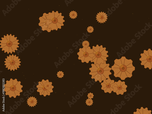 Brass Gear Cog Steampunk Pattern Background