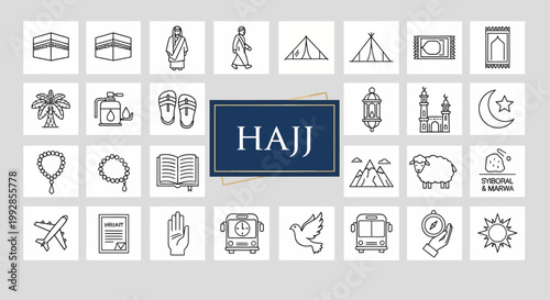Hajj Pilgrimage Icons A Visual Guide to the Sacred Journey and its Symbols
