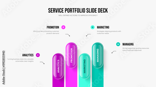 Visual Briefing 4 Option Infographic Frame Template. Enterprise Proposal Presentation Layout Vector Illustration. Investor Review Four Element Diagram Slide Design.